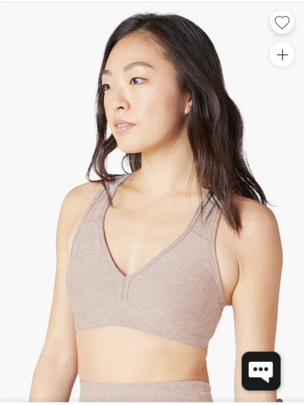 Beyond Yoga lift your spirits bra chai XS